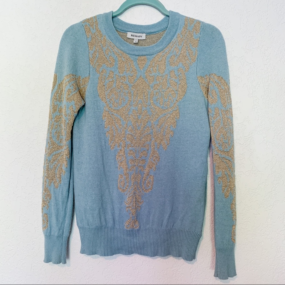 Fancy Blue & Gold Sweater